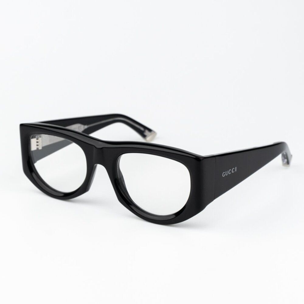 Gucci Women Sunglasses Black Transparent Rectangular Gg1917s 002 Brand New
